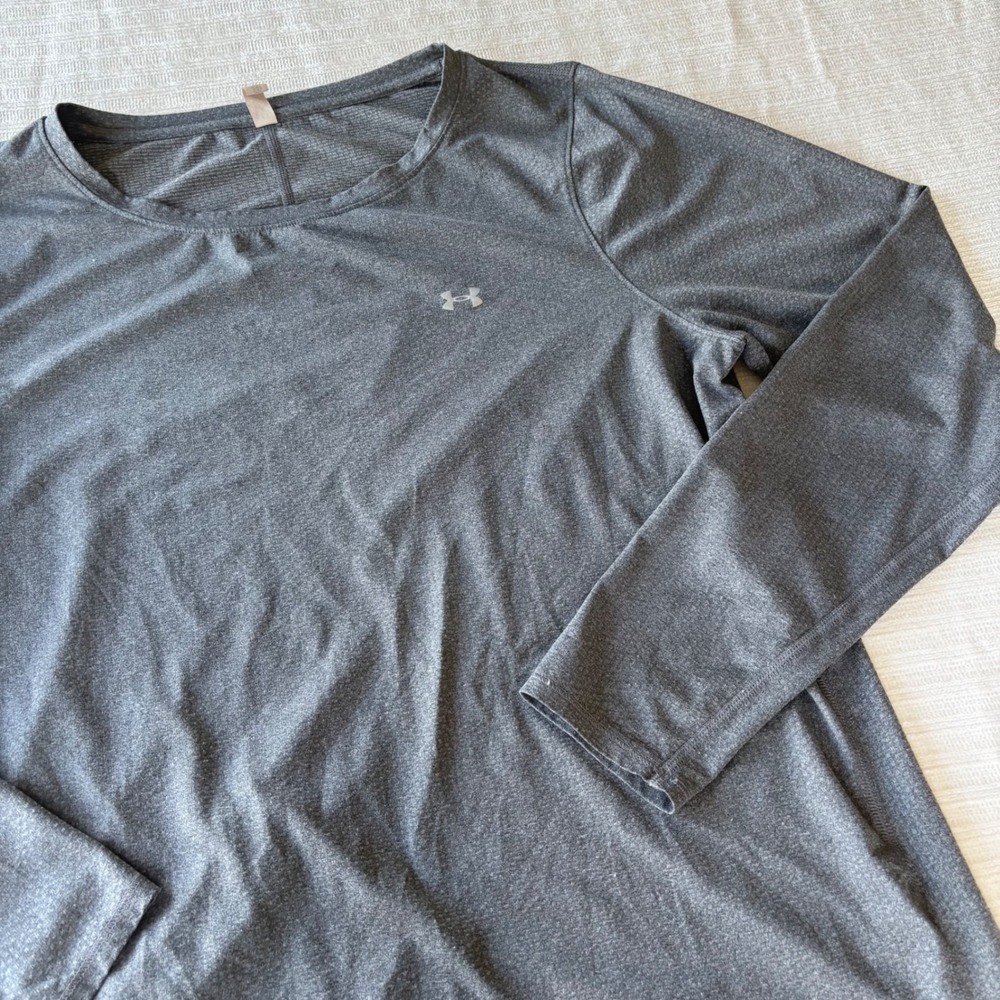 Under Armour HeatGear Long Sleeve Training Shirt Gray XXL 1328966-012 Mens